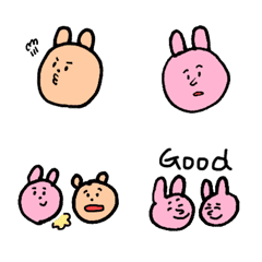 [LINE絵文字] うさぎとくまの画像