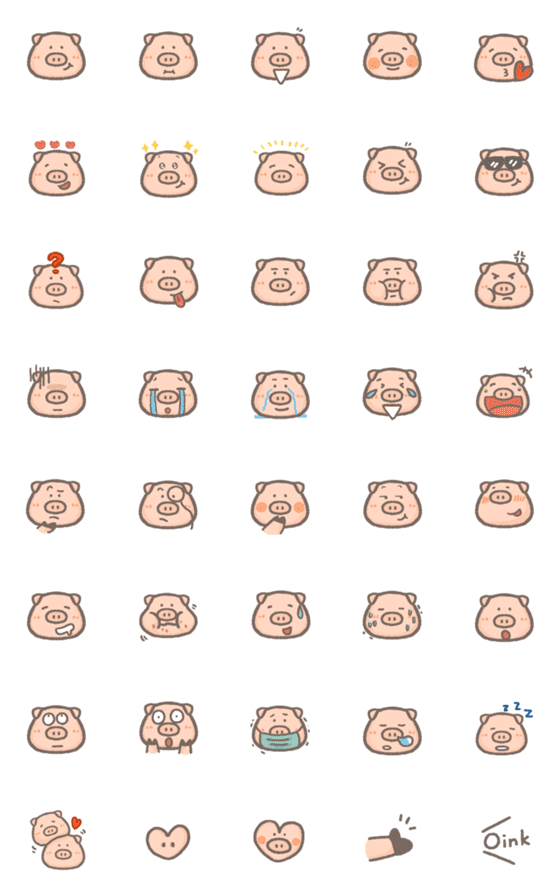 [LINE絵文字]oink piggy emoji #1の画像一覧