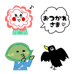 [LINE絵文字] 花ちゃんと葉っぱくんの画像