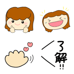 Line絵文字 ふんわり茶髪女子の絵文字 40種類 1円