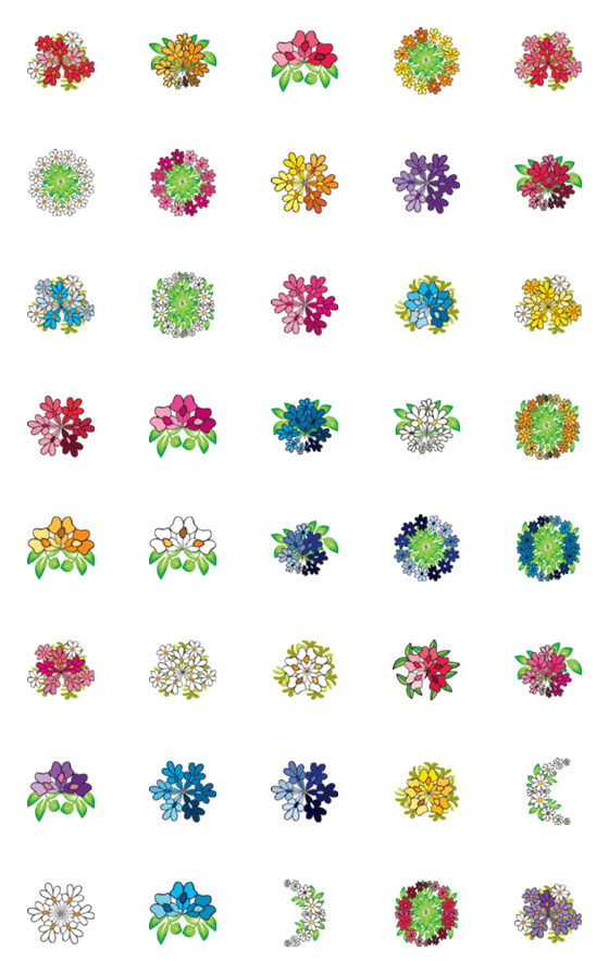 [LINE絵文字]Send you a bunch of flowers every day2の画像一覧