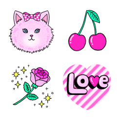 [LINE絵文字] Lover of pink EMOJIの画像