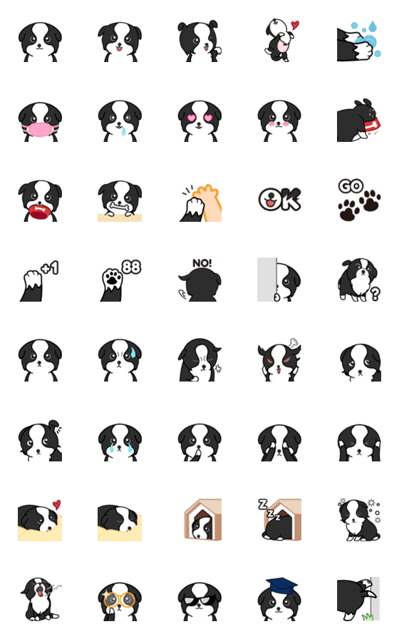 [LINE絵文字]Border Collie Puppyの画像一覧