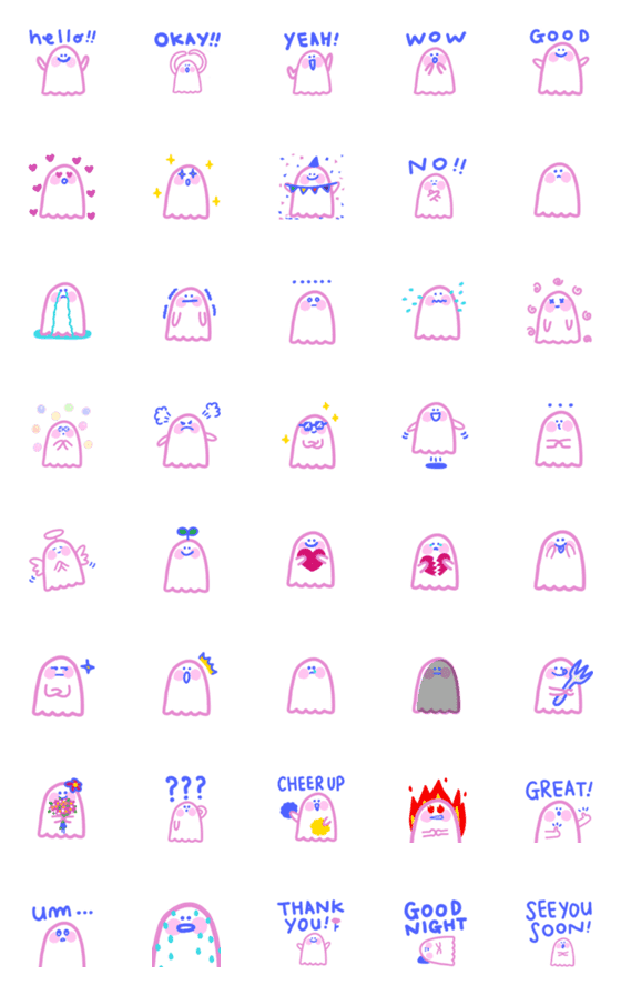 [LINE絵文字]ghost pinky emojiの画像一覧