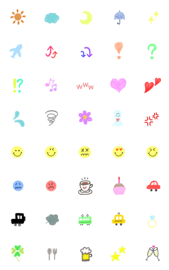 [LINE絵文字]カラフル シンプル 絵文字の画像一覧