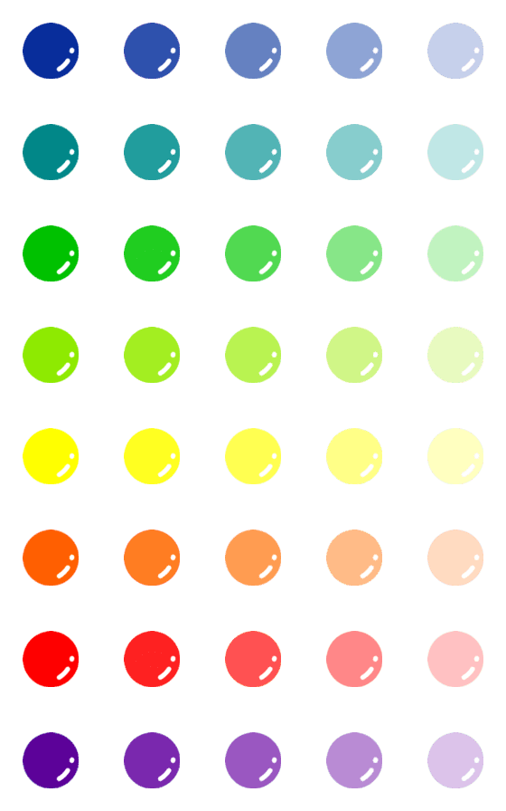 [LINE絵文字]12 Colors Paletteの画像一覧