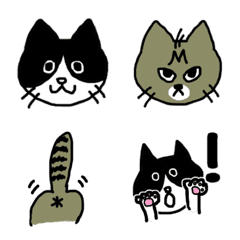 [LINE絵文字] ハチワレ＆キジトラ猫絵文字の画像