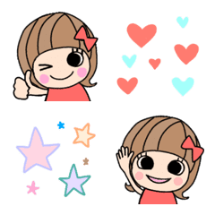 [LINE絵文字] パステル☆キュートな女の子の絵文字の画像