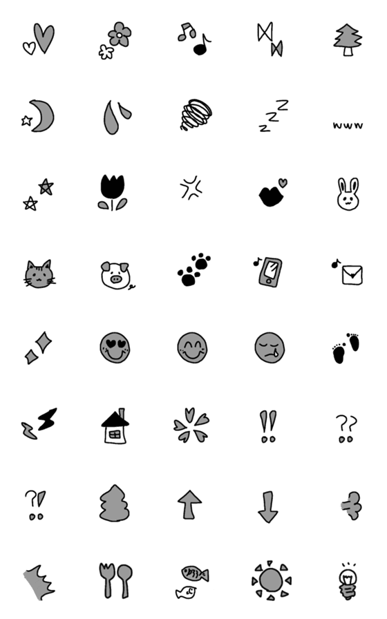 [LINE絵文字]monochrome stampの画像一覧