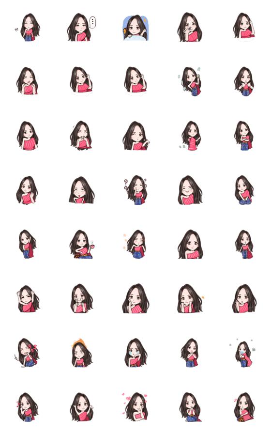 [LINE絵文字]Ploy sai Thai woman wip wup emojiの画像一覧