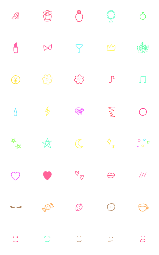 [LINE絵文字]女の子向けの絵文字の画像一覧