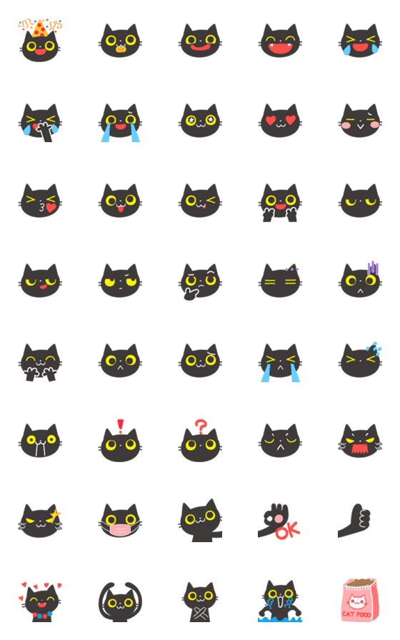 [LINE絵文字]BlackCat Dailylife emojiの画像一覧