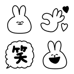 [LINE絵文字] ゆるーい。うさぎ。シンプル。の画像