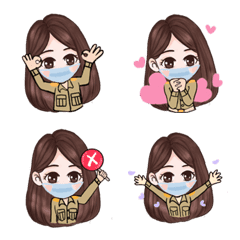 [LINE絵文字] Lisah Public servant covid 19 era emojiの画像