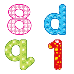 [LINE絵文字] Small Letters and numbers emojiの画像