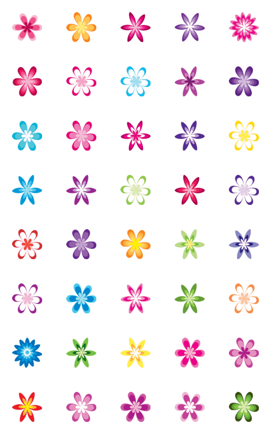 [LINE絵文字]a lot of flowersの画像一覧