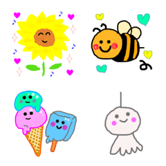 [LINE絵文字] Cute flowers and various emoticonsの画像