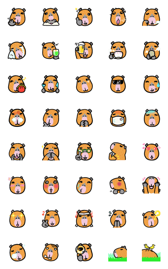 [LINE絵文字]Capybara-facesの画像一覧