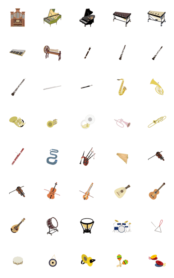 [LINE絵文字]Western musical instrumentsの画像一覧