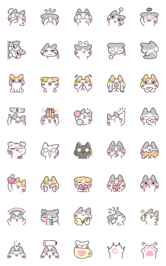 [LINE絵文字]Baibai the Cat Emojiの画像一覧