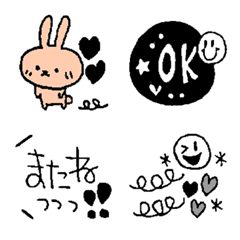 [LINE絵文字] モノクロ！！時々カラー❤の画像