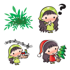 [LINE絵文字] cute girl and plantsの画像