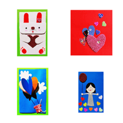 [LINE絵文字] Wenlan drawing hand made cards emojiの画像