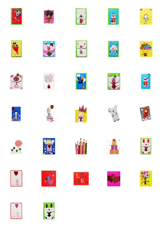 [LINE絵文字]Wenlan drawing hand made cards emojiの画像一覧