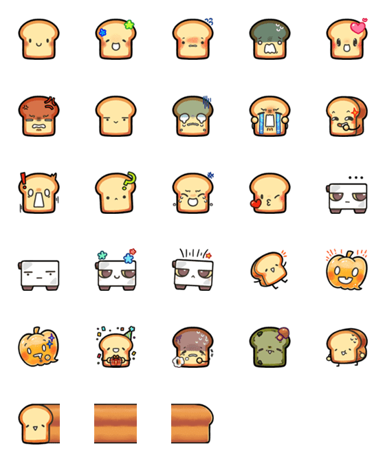 [LINE絵文字]Toast ＆ Toaster Emojiの画像一覧