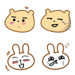 [LINE絵文字] lazy bear ＆ rabbit's lifeの画像