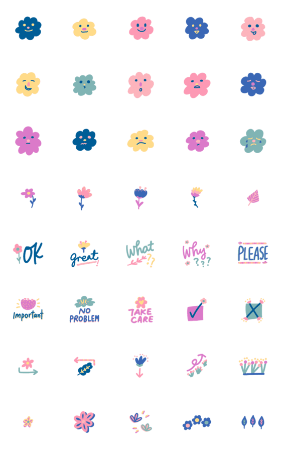 [LINE絵文字]Flowery World Emojisの画像一覧