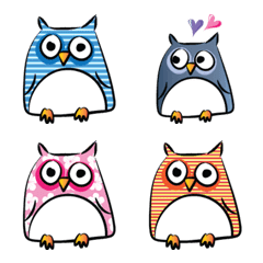 [LINE絵文字] fat fat owl fat fat emojiの画像