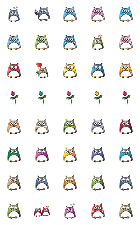 [LINE絵文字]fat fat owl fat fat emojiの画像一覧