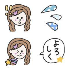 Line絵文字 ゆるふわ女の子の絵文字 40種類 1円