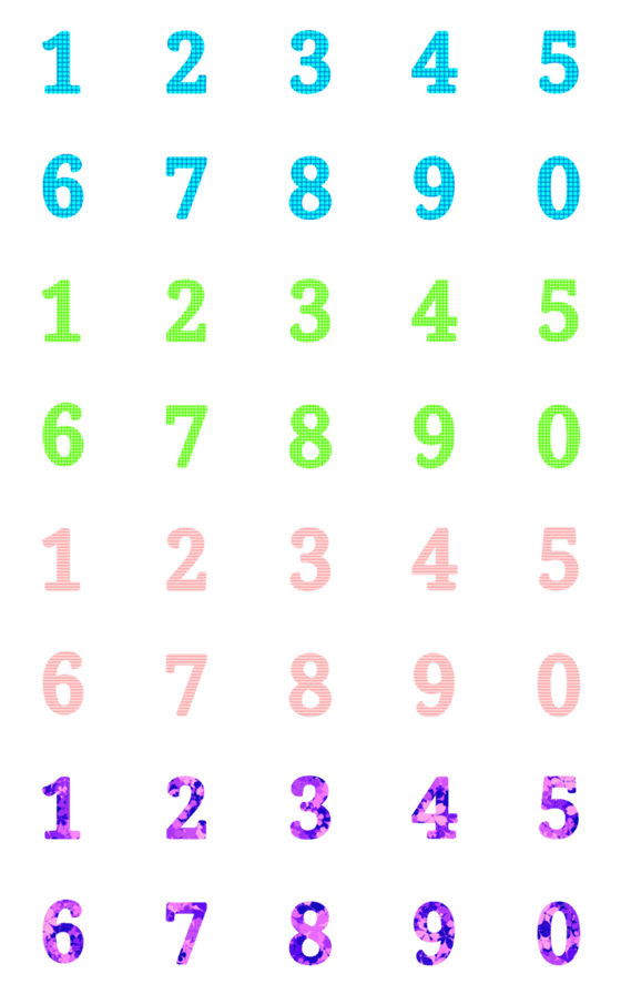 [LINE絵文字]Set of numbersの画像一覧