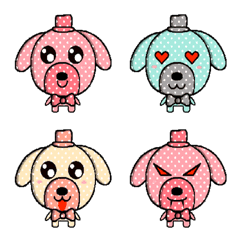 [LINE絵文字] Cute polka dot dogの画像