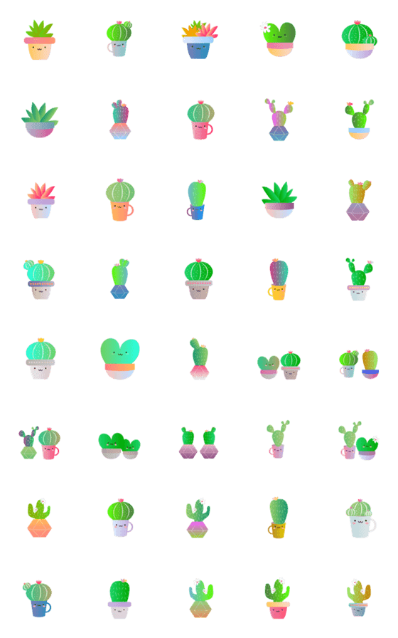 [LINE絵文字]Super cute Cactusの画像一覧