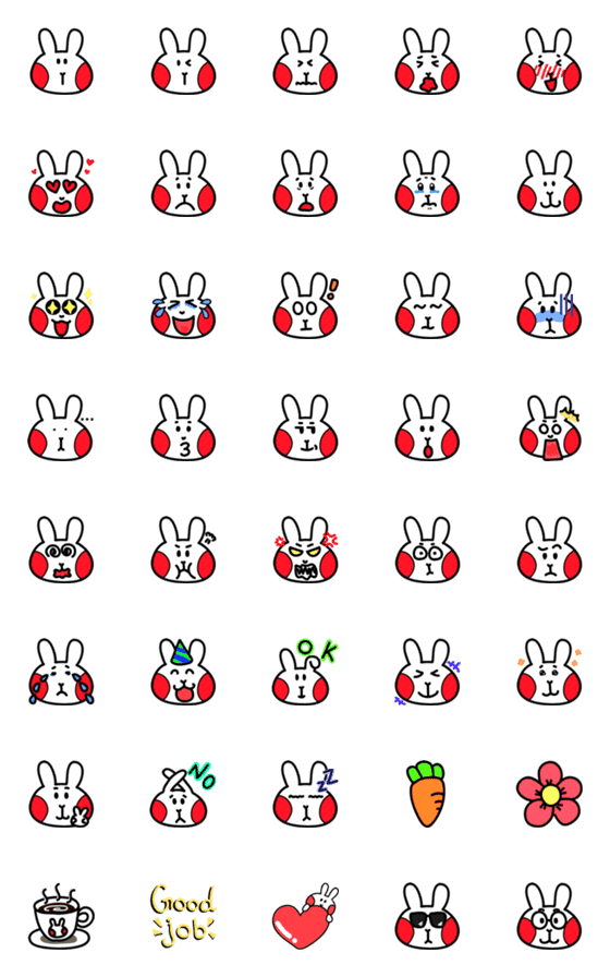 [LINE絵文字]Shy Bunny emoji - PART Iの画像一覧