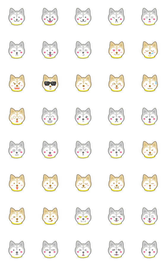 [LINE絵文字]Husky emojiの画像一覧