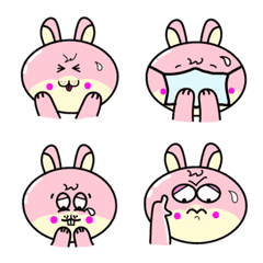 [LINE絵文字] pink rabbit facesの画像