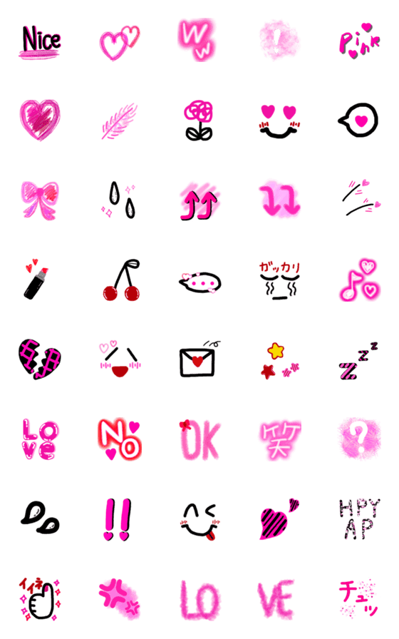 [LINE絵文字]PINKガーリーの画像一覧