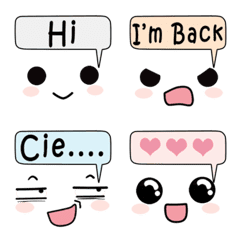 [LINE絵文字] Cheeks Pink Emoji : Bubble Wordsの画像