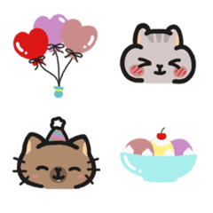 [LINE絵文字] Ham Meow cute emojiの画像