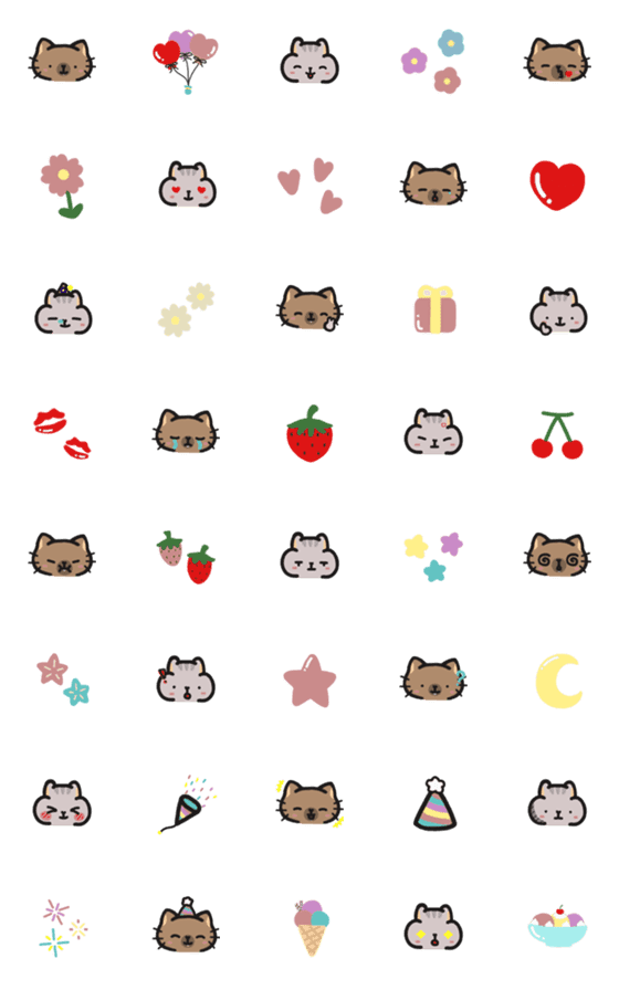 [LINE絵文字]Ham Meow cute emojiの画像一覧