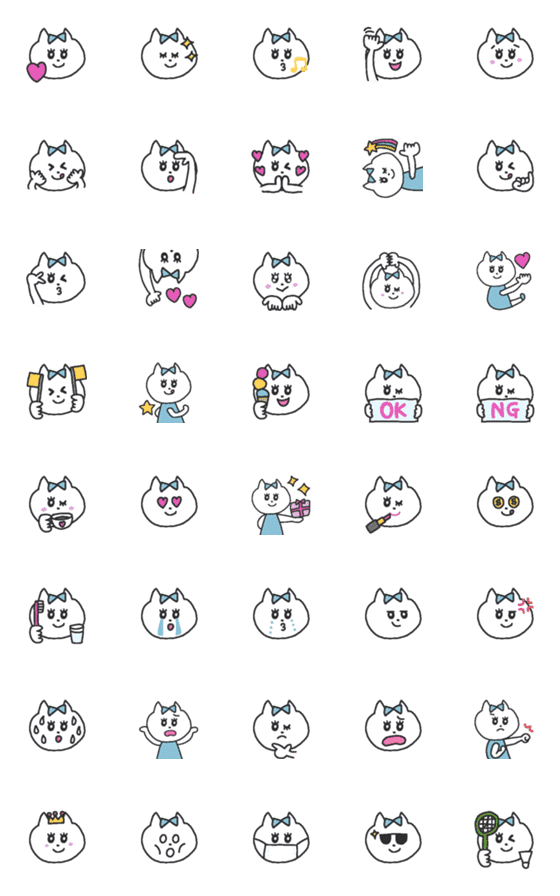 [LINE絵文字]かわいいねこちゃん絵文字02の画像一覧