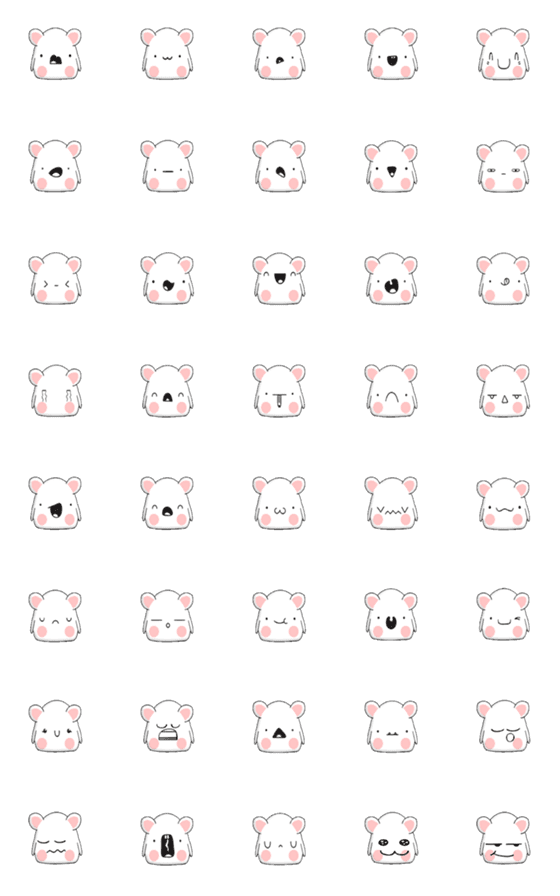 [LINE絵文字]Cute Small rabbit head emojiの画像一覧