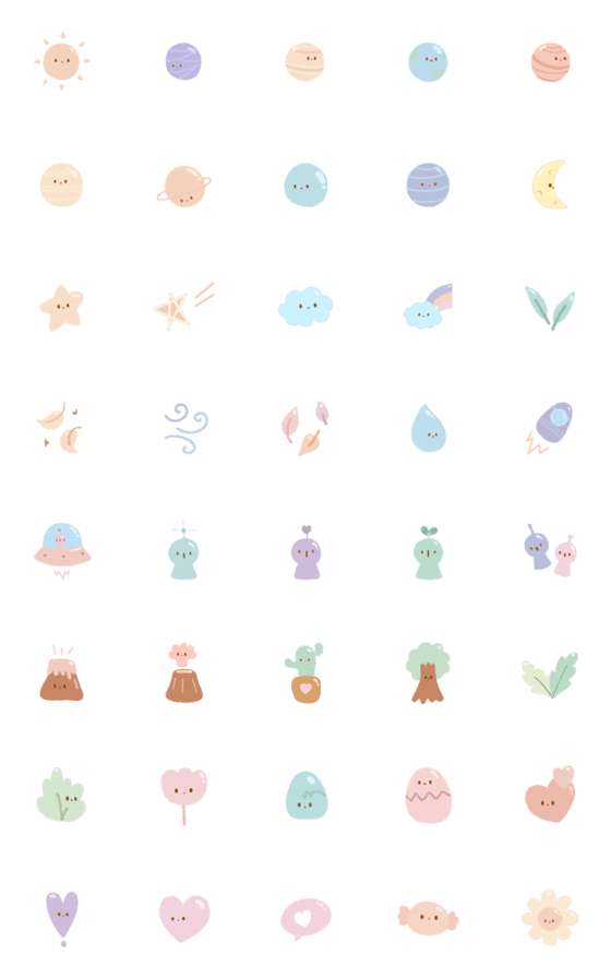 [LINE絵文字]pastel "Planet" emojiの画像一覧