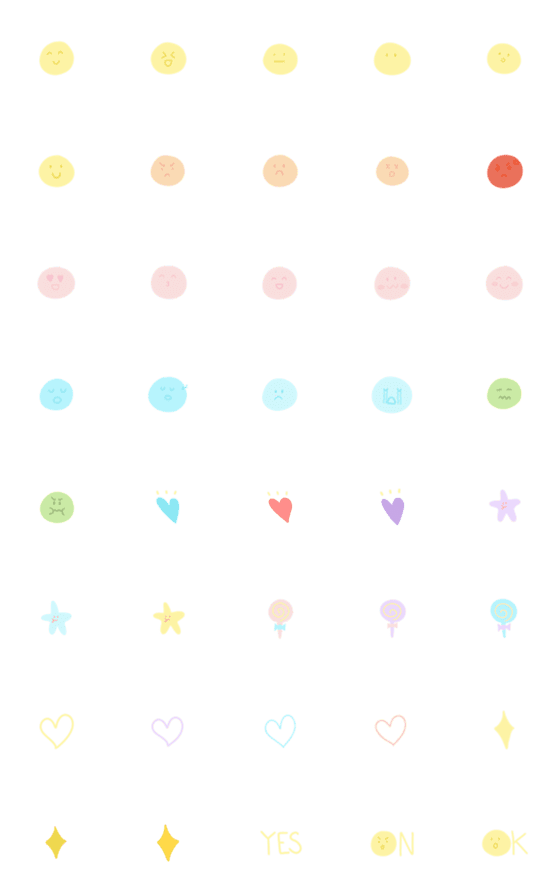 [LINE絵文字]Heartt pastel emojiの画像一覧