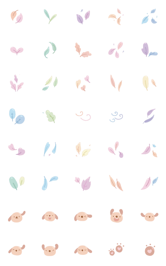 [LINE絵文字]"Leaves" pastel emojiの画像一覧