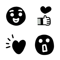 [LINE絵文字] Everyday Emojis: Black White Greyの画像